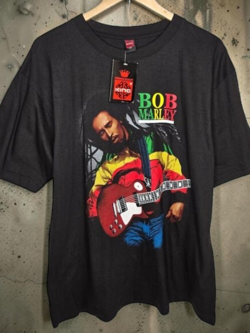 Vintage NWT Y2K Bob Marley King Label Shirt Men's Front Back Graphic Reggae XXL